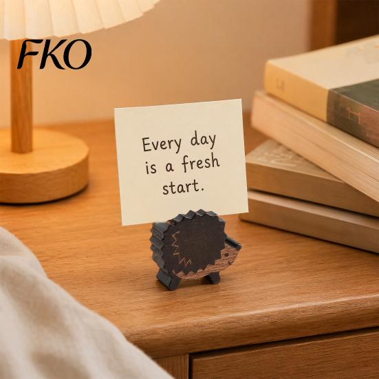 Wooden Desk Accessory Mushroom Place Card Holder, Mini Hedgehog Table Number Rounded Corner Paper Clip Farmhouse Note Picture Photo Holder