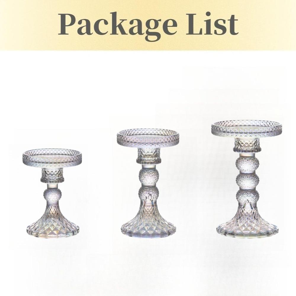 

3pcs Creative High Footed Glass Candlestick Simple Office Living Room Dining Table Decor Romantic Wedding Decoration Ornaments
