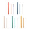 Portable Straw Set Reusable Food Grade Straw Straight Drinking Straw with Cleaning Brush Travel Dustproof Drinking Straw