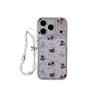 Sheer Purple Floral Phone Case for iPhone 17, 16 Pro Max, 15, 14 - Dog & Cat Friendly