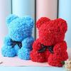 Kunstige blomster 25 cm Rose Flower Bear Bionic Flower Bamse Leke for kjæresten / Valentinsdag / Bursdag / Bryllupsgaver