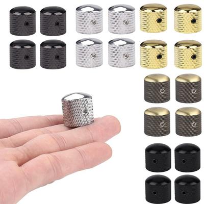 4 Pcs High Grade Metal Guitar Knobs Enhanced Tone Control Durable Guitar Brass Potentiometer Easy To Use Sturdy