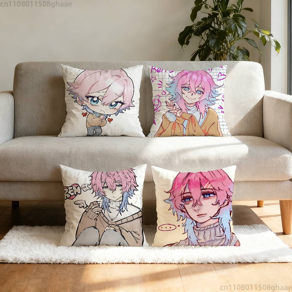 14 Days with You Ren Pillow Case Square DoubleSided Printing Short Plush Sofa Cushion Cover Bedroom Bedside Pillow