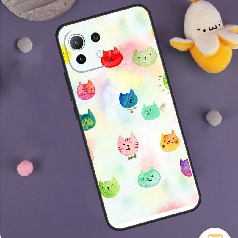Cute Cartoon Cat Case For Xiaomi 15 14 Ultra 13T 14T 15T 17 Pro Max POCO F7 F5 F6 X5 X6 X7 Pro F8 Ultra Cover