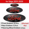 Metal Car Front Rear Steering Wheel Cover Badge Sticker for Ford Explorer Escape ST Kuga Mondeo Focus Edge Focus Taurus Equator