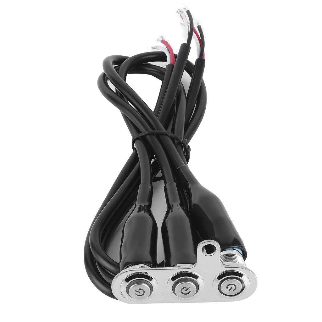 12V Stainless Steel Motorcycle Handlebar Switch LED Modification Bracket Control Push Button
