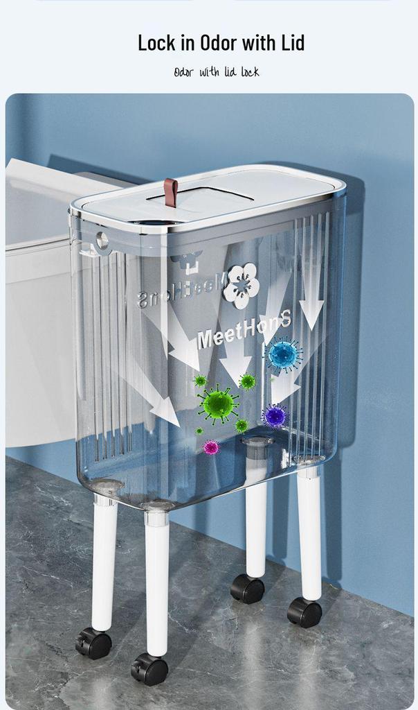 Large Smart Sensor Trash Can with Lid for Kitchen, Living Room, Office, and Bathroom - High-Leg Design & Large Capacity