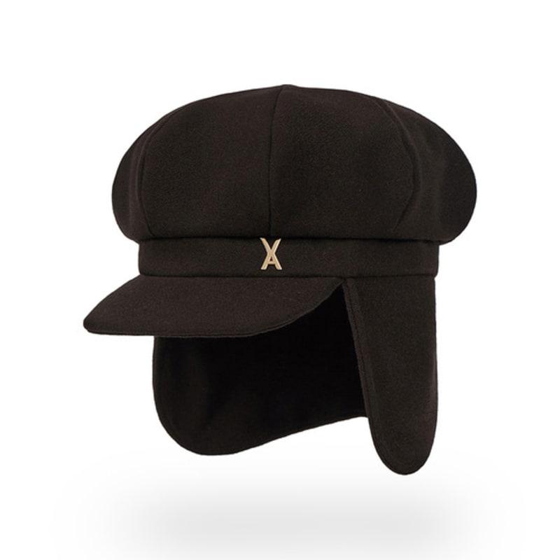 VARZAR VA Stud Fly Newsboy Cap Brown