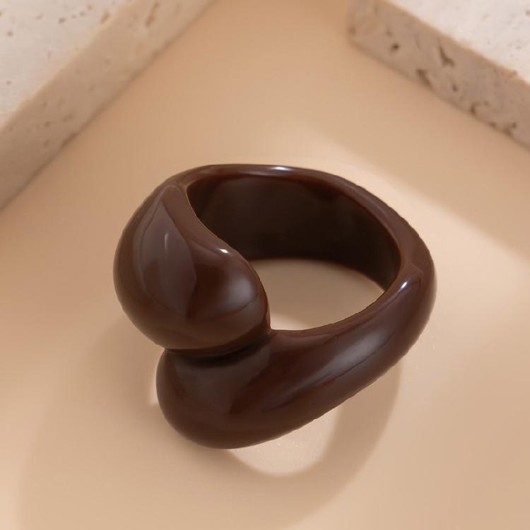 Fashion Statement Ring Irregular Geometric Colorful Double Droplet Ring Trendy Women's Accessories for Daily Wear