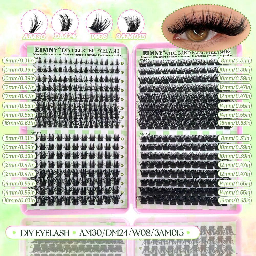 Natural Look 3D Faux Mink Lash 8-16mm Length DIY Lash Extension Kit Makeup Enhancement