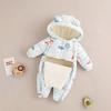 Warmer dicker Fleece Baby Strampler mit langen Ärmeln Neugeborenes Baby Winter Krabbelkleidung