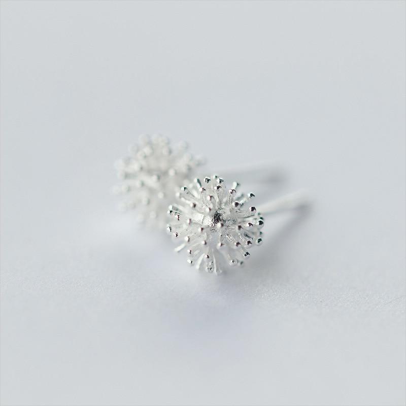 Modna biżuteria damska w kolorze srebrnym Modne hipoalergiczne kolczyki sztyfty z motywem dmuchawca dla dziewczynek i dzieci Brincos Dz714