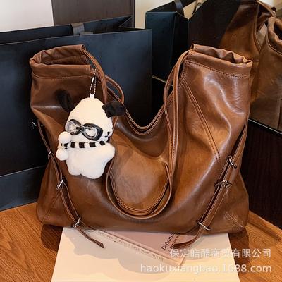 Autumn and Winter Retro Large-capacity Bag Women's 2025 New Trendy Fashion Korean Version Tote Bag Simple Shoulder Bag Commuter Bag