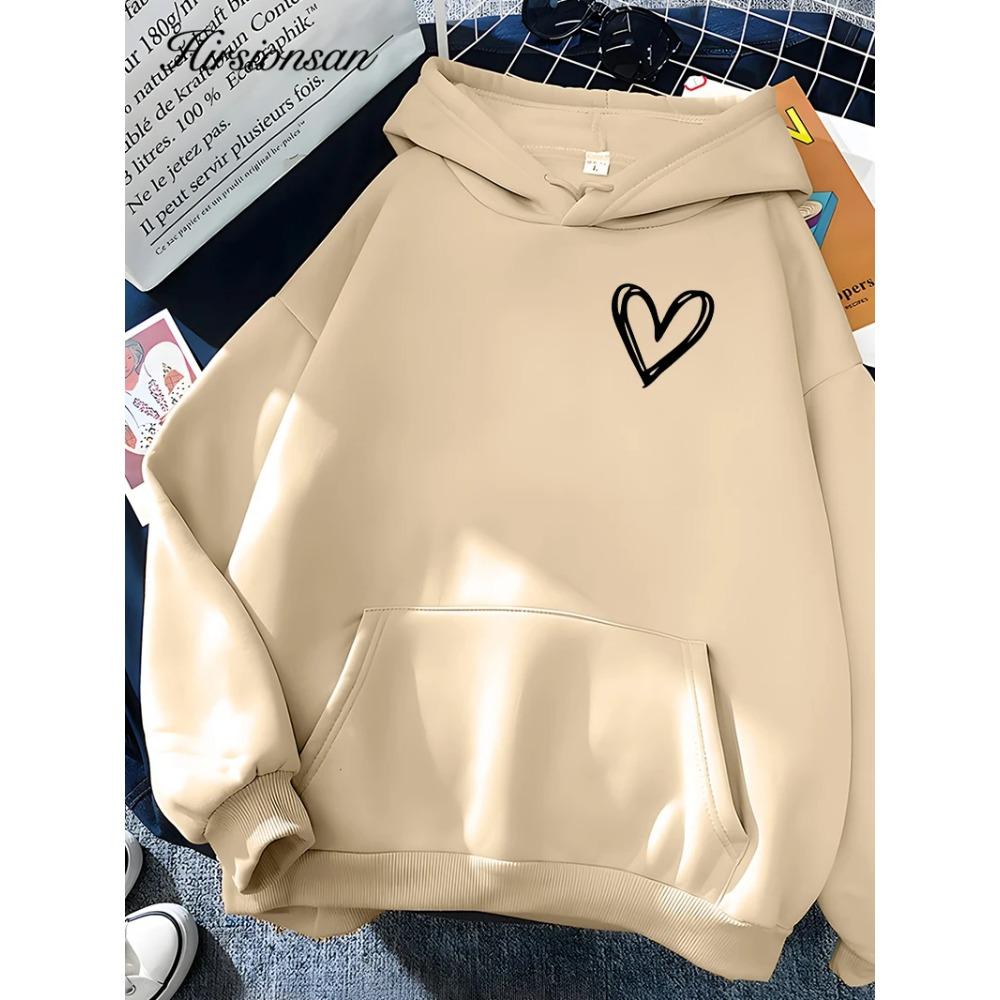 Autumn/Winter New Women's Trendy Brand Casual Heart Shaped Hoodie Outdoor Sports Jogging Comfortable Versatile Coat