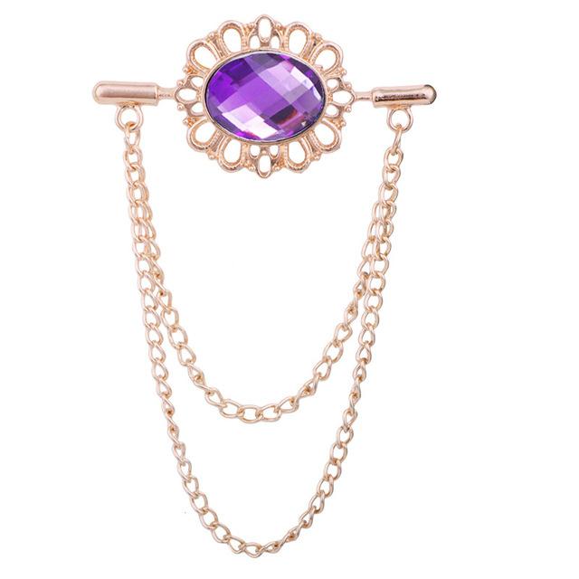 Latest Stylish Fashionable Metallic Crytal Tassel Pin Brooch Shirt Collar Pin Scarf Buckle Badge Corsage Brooches Women Men Jewelry AccessoriesFashion