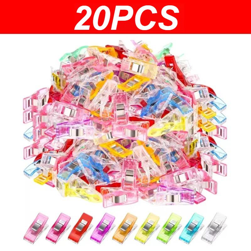 80/4/20 Stück Nähklammern Bunt Vielseitig Kunststoff Basteln Häkeln Stricken Sicherheit Kleidung Farbige Bindeclips Büroklammern