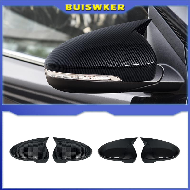 Pair Ox Horn Rearview Side Glass Mirror Cover Trim Frame Side Mirror Caps for Hyundai Tucson 2015-2020 Auto Accessories
