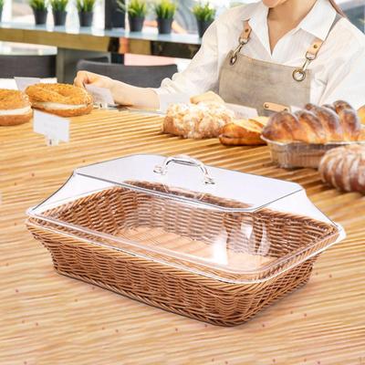 Πλεκτό καλάθι ψωμιού Καλάθι σερβιρίσματος φαγητού, θήκη ρουστίκ αποθήκευσης απομίμηση μπαστούνι για