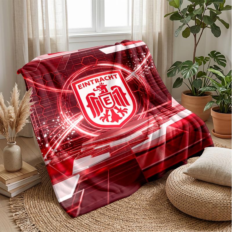 Eintracht Frankfurt Football Print Flannel Blanket, Soft Warm Lightweight Throw Blanket for Sofa Bed Camping