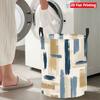 Collapsible Laundry Basket Large Round Waterproof Fabric Hamper Dirty Clothes Storage Bin Toy Organizer with Handles