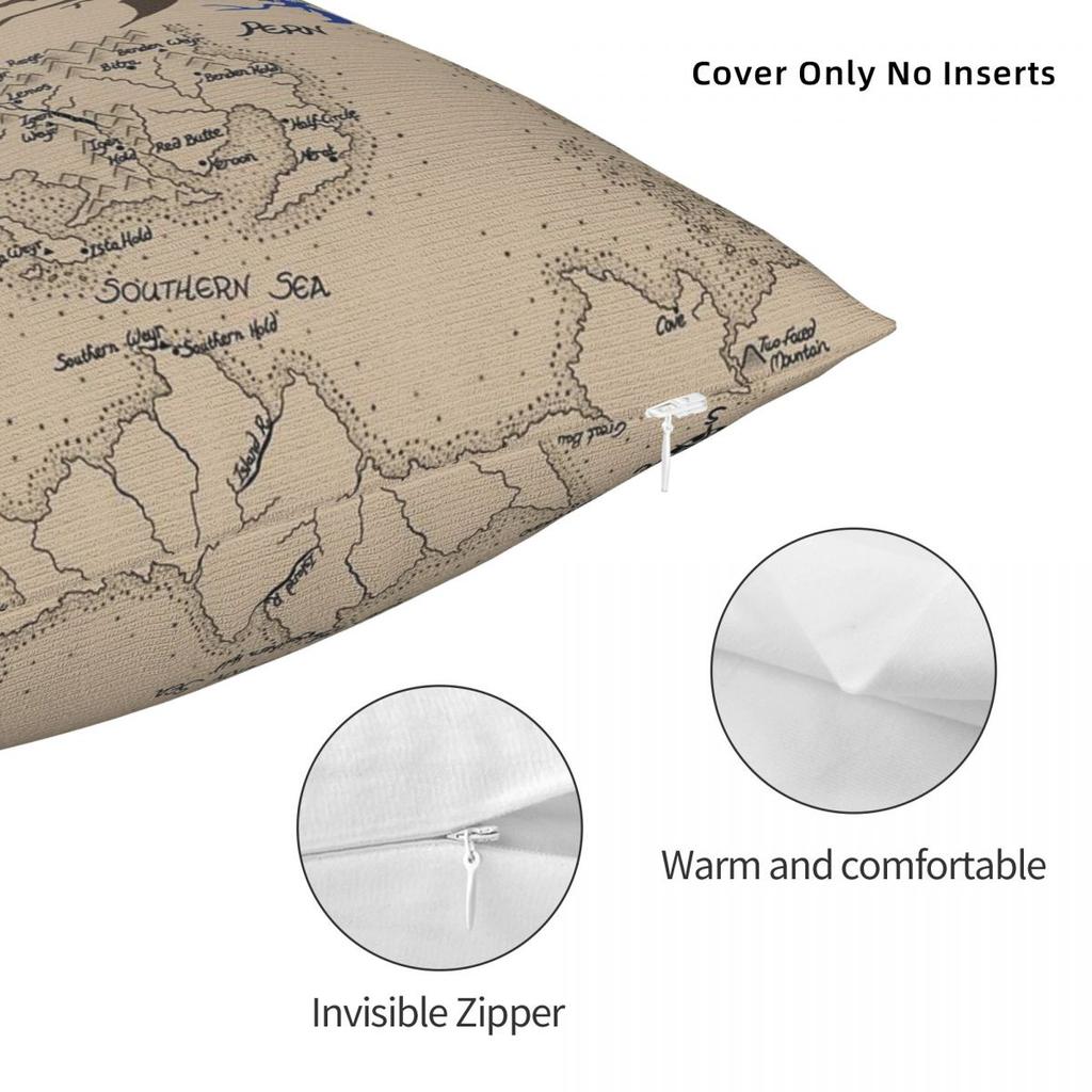 Dragonriders Of Pern Maps Square Pillowcase Polyester Linen Velvet Printed Zip Decorative Home Cushion Cover