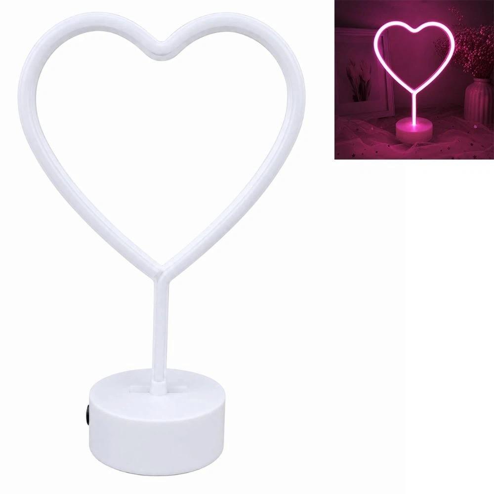Heart Shaped Neon Desk Lamp USB or Battery Operated LED Neon Sign Decorative LED Neon Light  Women