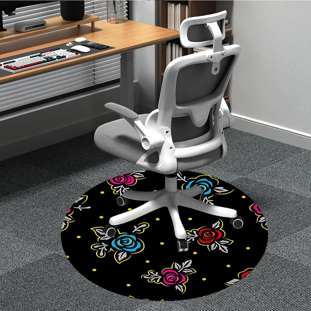 

1pc Floral Pattern Chair Carpet for Office - Durable, Ideal for Chair Mats, Stylish & Functional Decorative Rug yy260203048 80cm by 80cm