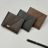 Men Short Bifold Wallet PU Leather Slim Card Holder Zipper Design Business Wallet with ID Window Coin Pocket