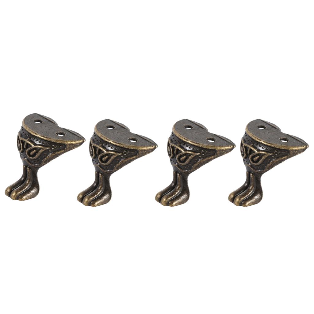 4ks Staromosazná Šperkovnice Dárková Dřevěná Krabička Ozdobné Nohy Nohy Rohový Chránič Vintage