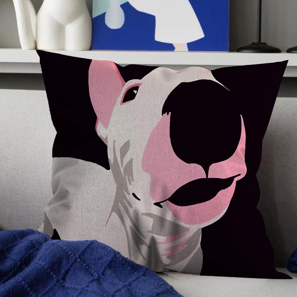 English Bull Terrier Dog Cushion Cover Inches Farmhouse Decor Home Throw Pillow Covers for Couch Decorations