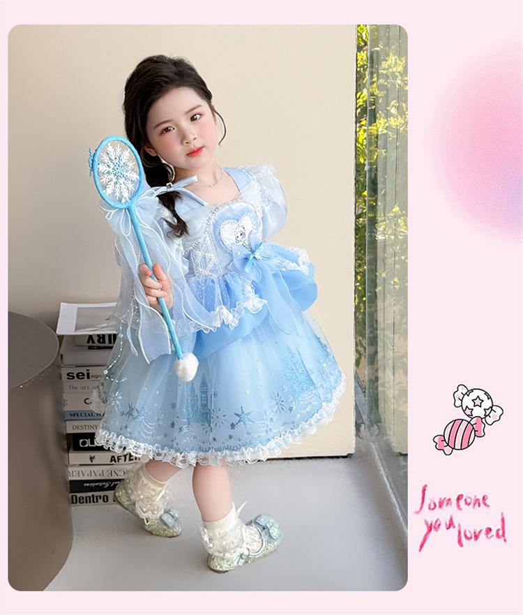 Girls' Summer Dress 2026 New Style Baby Girl Elegant and Beautiful Elsa Princess Dress Children's Summer Dress Dress