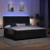 LED Box Spring Bed with Headboard Black 200 X 200 Cm Fabric