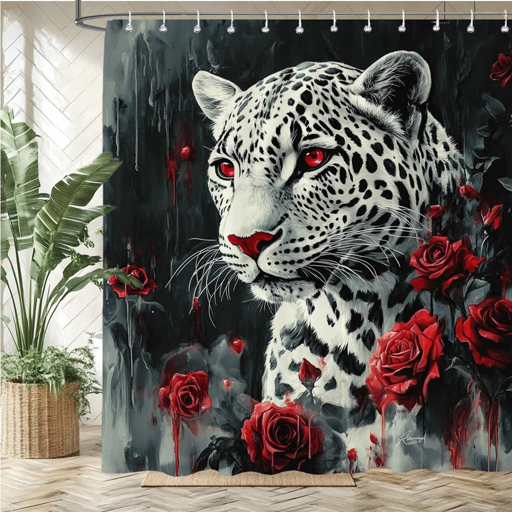 Roses, flowers, lions and leopards Shower Curtain Bath Curtain Animal Printed Bathroom Curtains for Home decoration Curtain