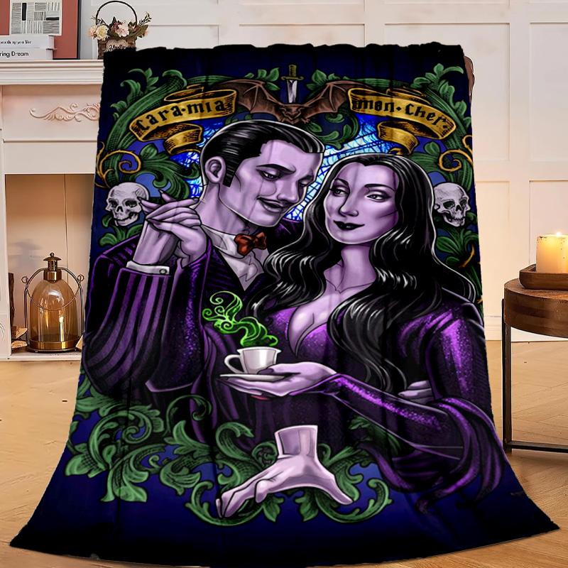 1PC Gothic Adams  Flannel Blanket Gift, Suitable for Both Men And Women, Soft Ideal for Beds And Sofa, Birthday Or Christmas Gift