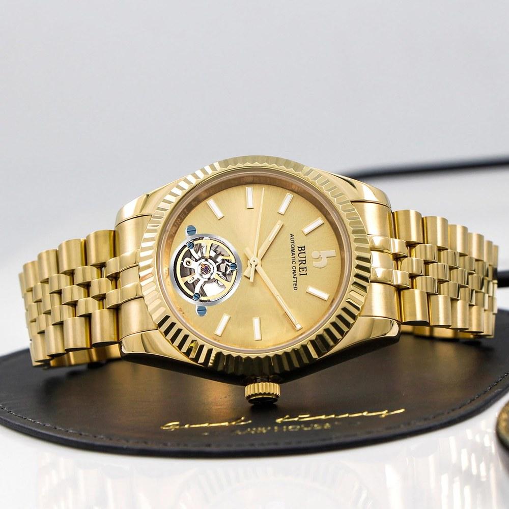 BUREI Men's Automatic Mechanical Watch Waterproof Stylish Analog Business Casual Night Light