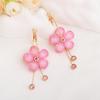 New Korean Version Petal Acrylic Zircon Fringed Flower Earrings Circle Transparent Earrings Sun Flower Stud Earrings Jewelry