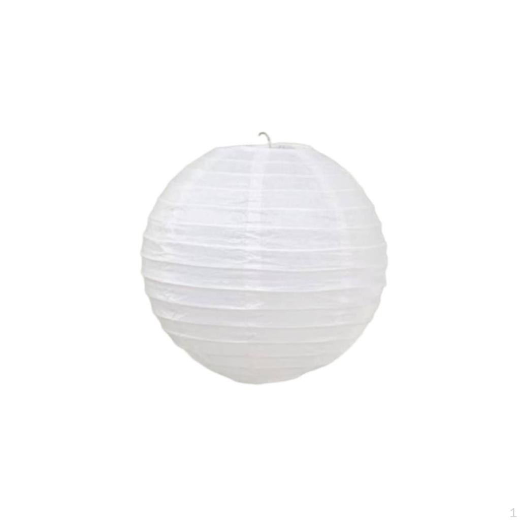 Round Paper Lantern Hanging Lampshade Handmade for Wedding Home Farm Inn 15cm White