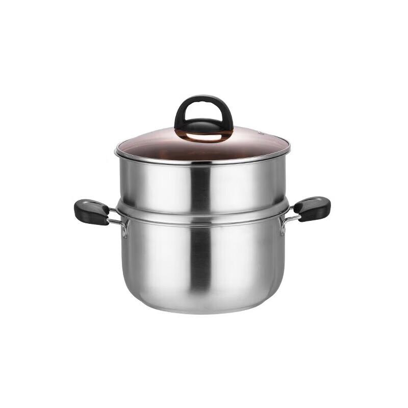 YISPOT Dele 2-Layer 24cm Stainless Steel Steamer Pot