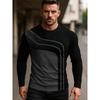 Men's Casual and Simple Long-sleeved T-shirt, Suitable for Daily Casual Wear In Spring and Autumn, Round Neck Design
