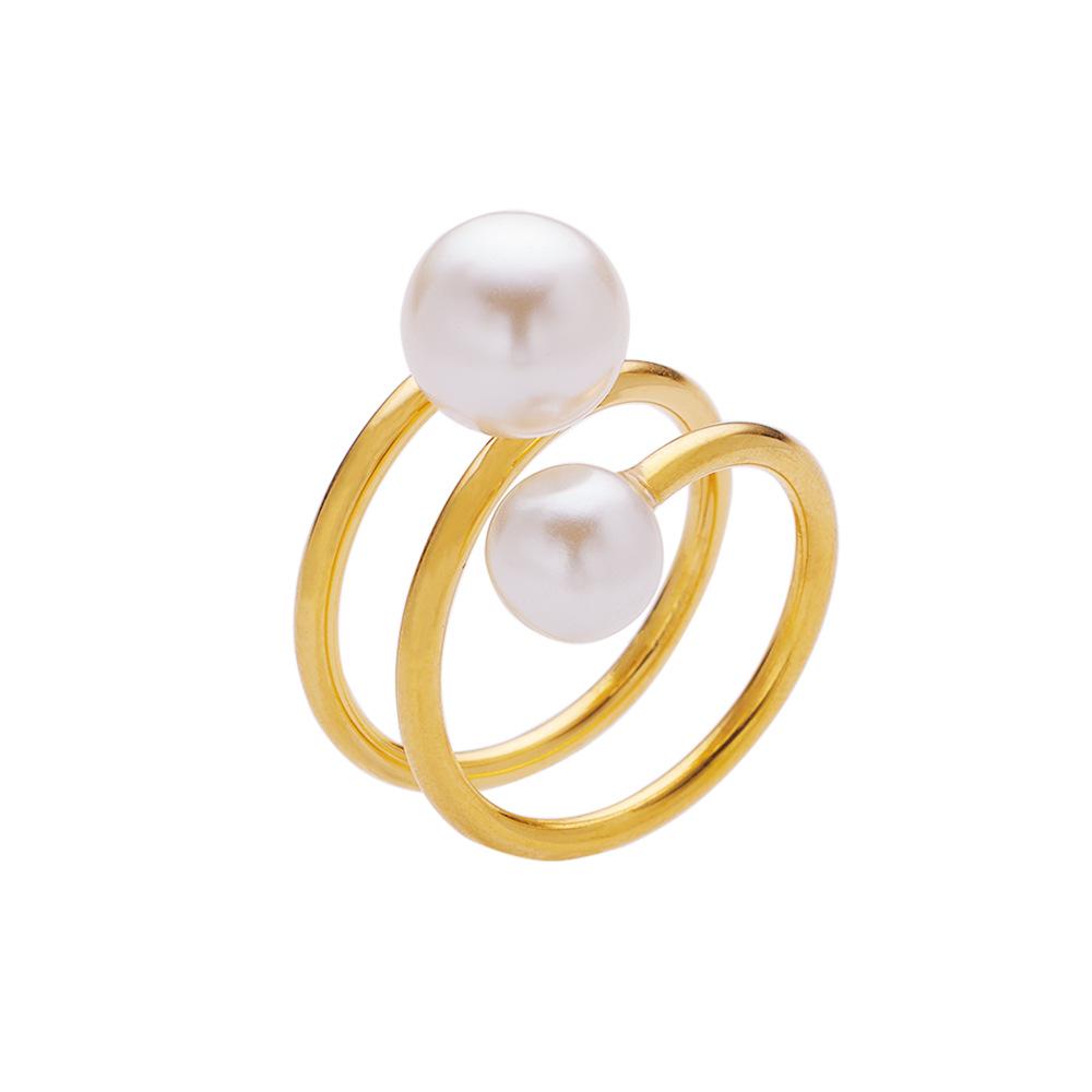 Elegant Vintage Pearl & Zircon Ring for Women - Versatile Niche Design Jewelry