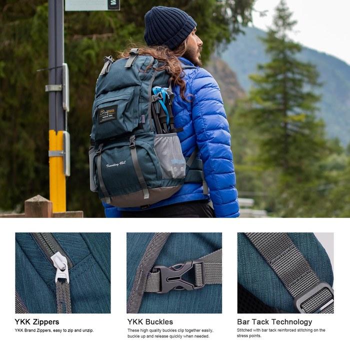 MOUNTAINTOP 40L Hiking Backpack - Smoke Blue