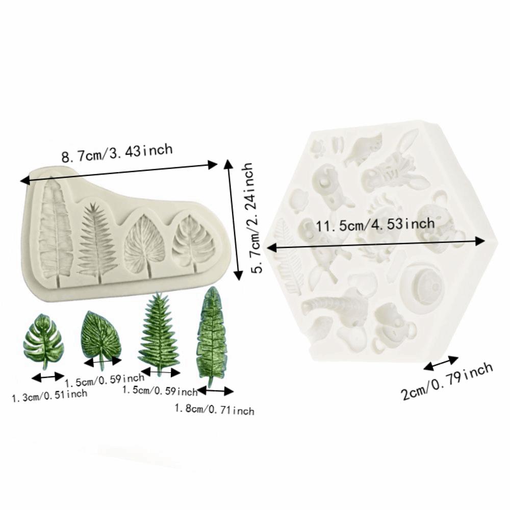 Silicone Silicone Baking Mold Forest Animal Design Flexible Soft Animal Shape Mold Easy Demoulding Leaf Cake Decorating Mold