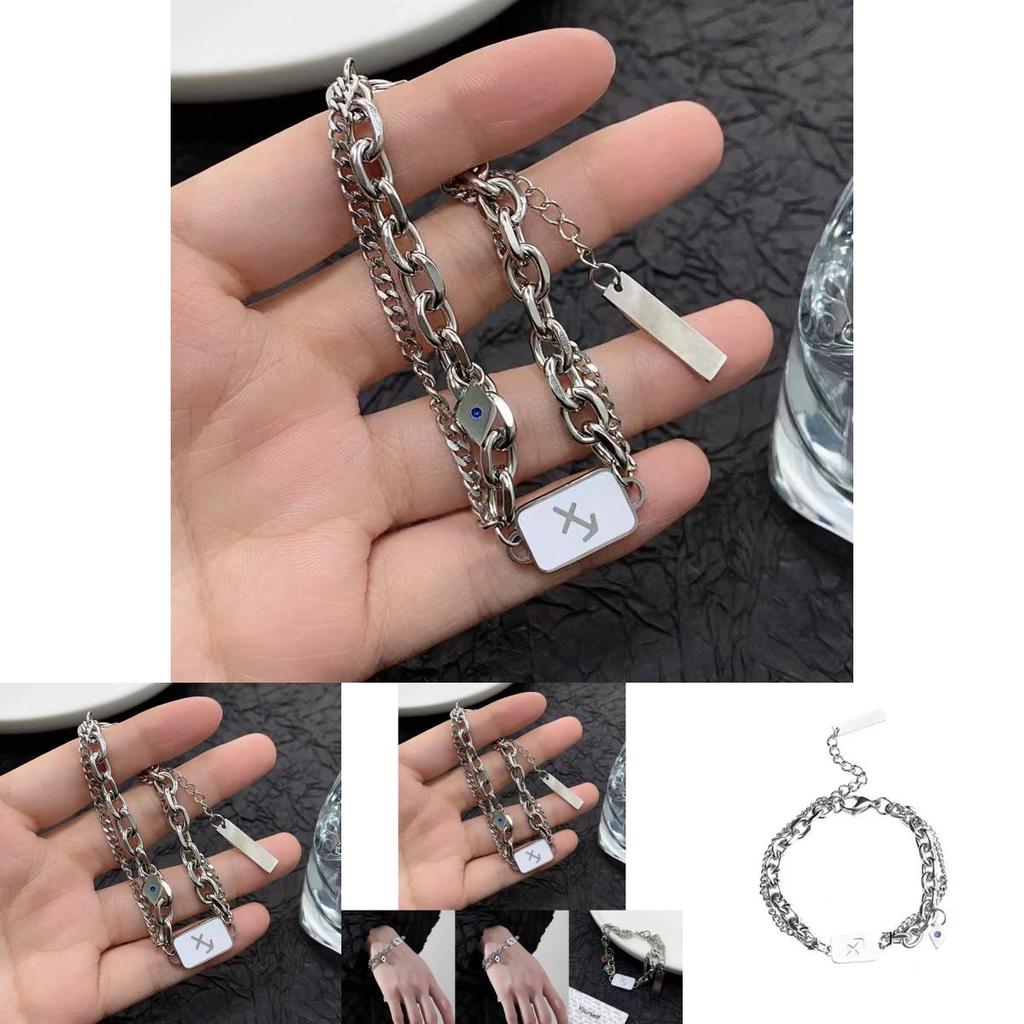 Trendy Geometric Titanium Steel Bracelet Hip Hop Style Unique Jewelry For Men And Women