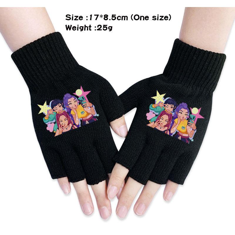 Kinder Jungen Mädchen Kpop Derpy Bedruckte Baumwolle Herbst Winter Warm Gestrickte Touch-Handschuhe