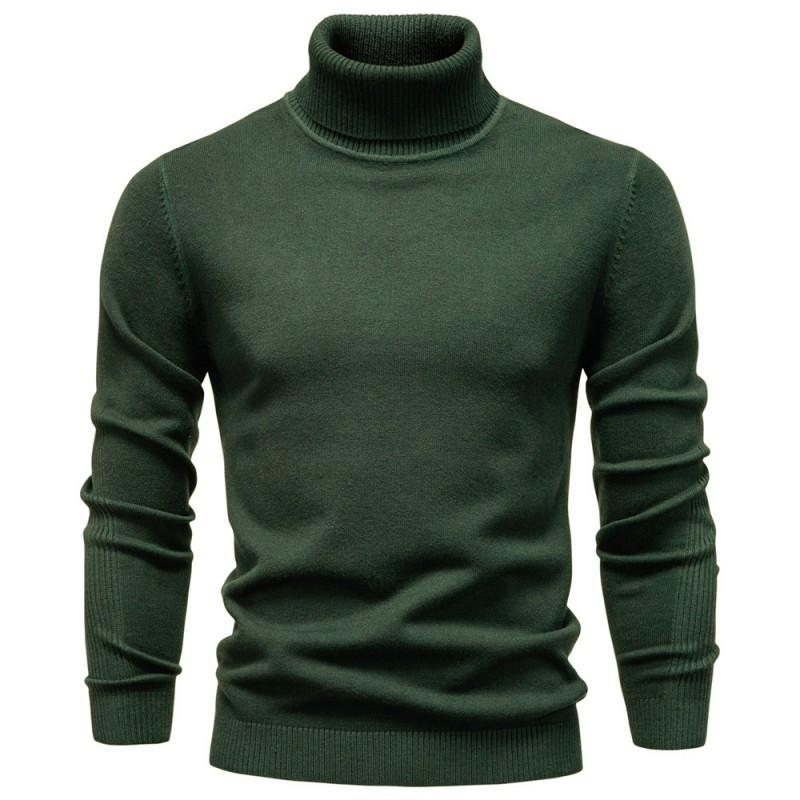 Mens Turtleneck Knit Sweater Casual Long Sleeve Pullover Fall Winter Slim Fit