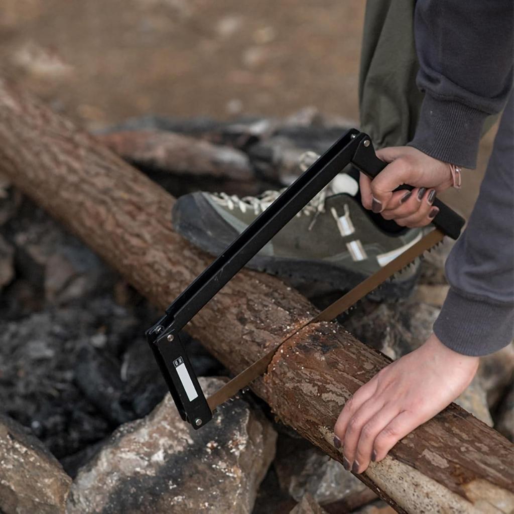 13 Inch Folding Bow Saw Folding Hand Saw,Multifunctional Rectangular Hand Saws for Wood, Bone, Tree Pruning, Camping (black)