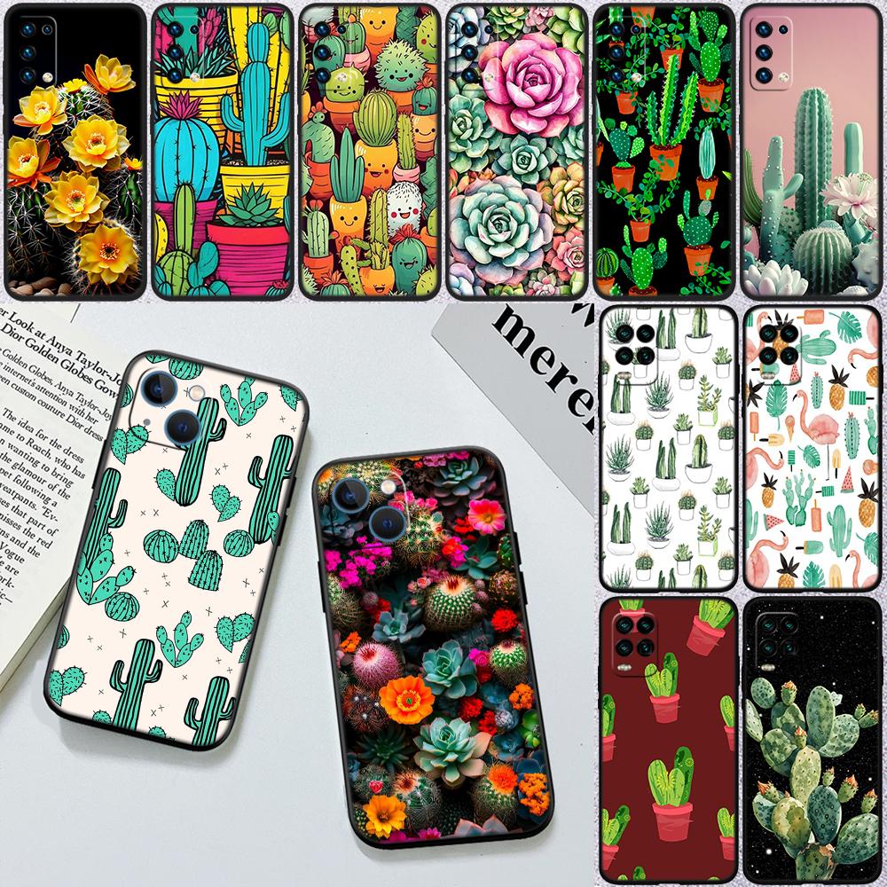 RA33 Watercolour Cacti Succulent Shell Phone Case for Xiaomi Poco C40 C50 C51 C55 C65 C71 C75 F3 F5 F6 F7 M2 M3 Pro Ultra