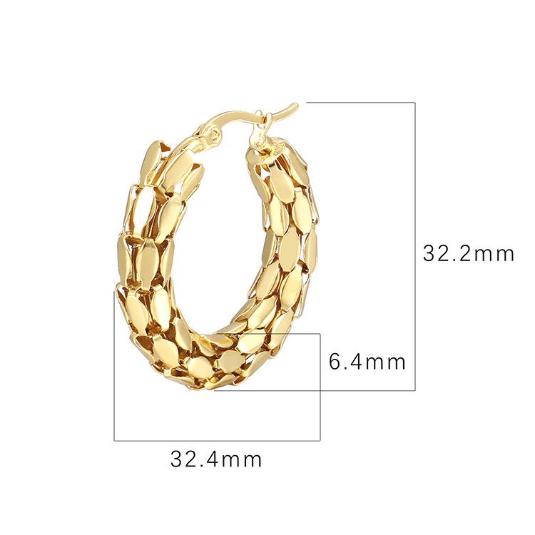 Snake Scale 18K Gold Stainless Steel Earrings, High-end Women's Personalized Earrings, Cold Wind Ear Jewelry