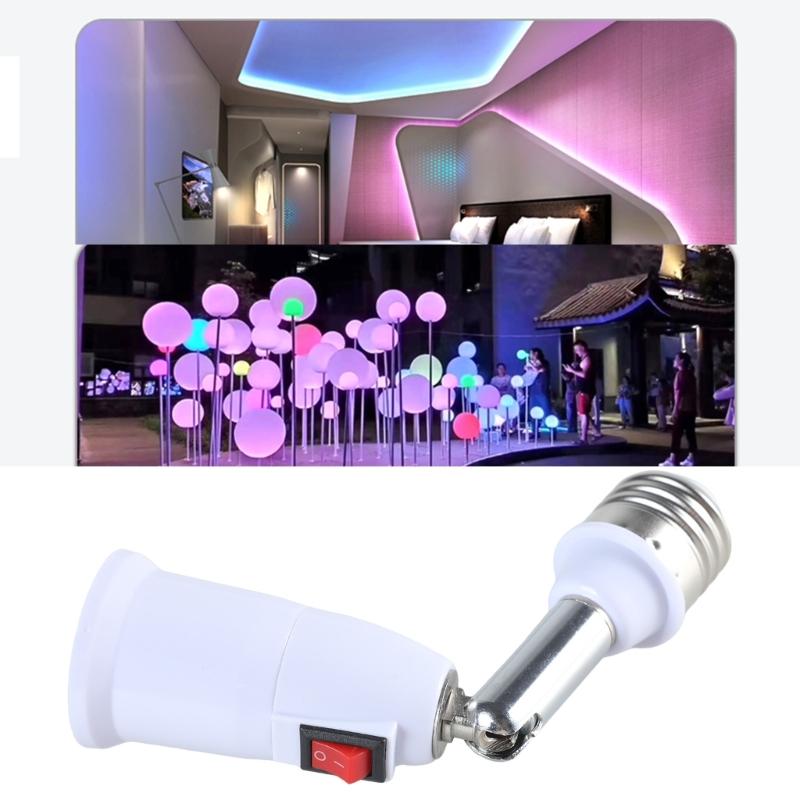 E27 to E27 Lengthened Lamp Base 180 Degree Rotation Tube LED Light Bulb Extension Lamp Holder Head Conversion Socket