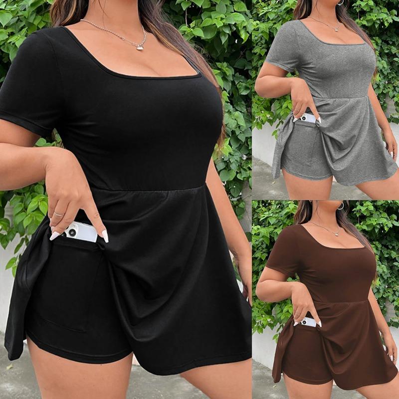 Damska Seksowna Sukienka z Niskim Dekoltem Sukienka Wyszczuplająca w Talii Szorty Antypoślizgowe